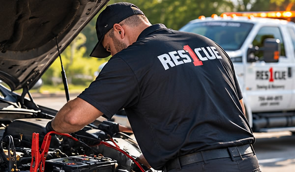 rescue 1 towing jump start lockout services